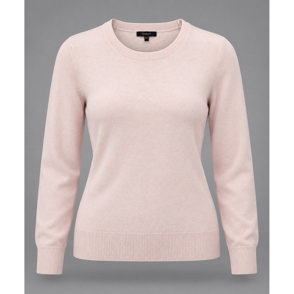 Quince Mongolian Cashmere Crewneck Sweater Pink XS